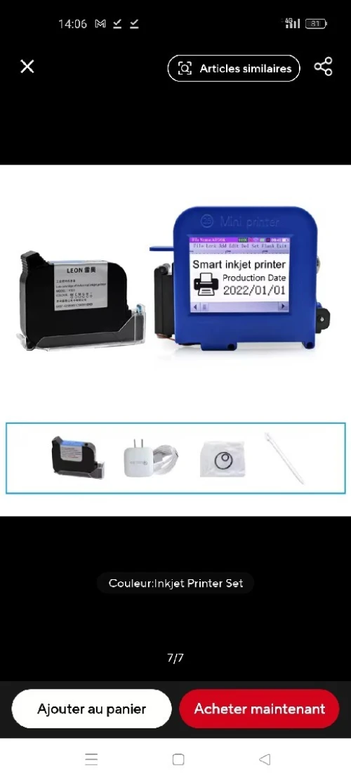 Dateur Mini imprimante dateur QR CODE BARRE 