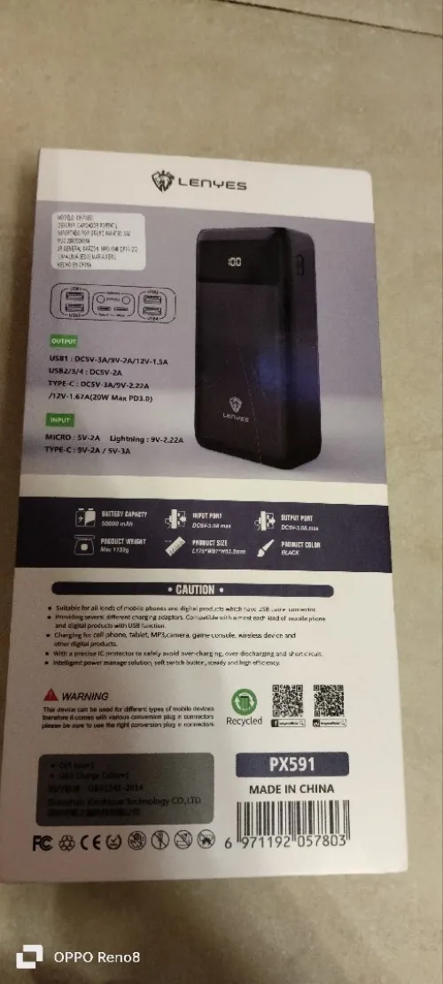 powerbank LENYES PX591 50,000mah original 