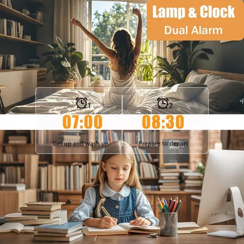 Lampe de Bureau 3 en 1مصباح مكتب و منبه و شاحن