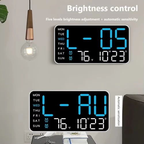 Horloge Numérique Murale ساعة رقمية و مقياس الحرارة