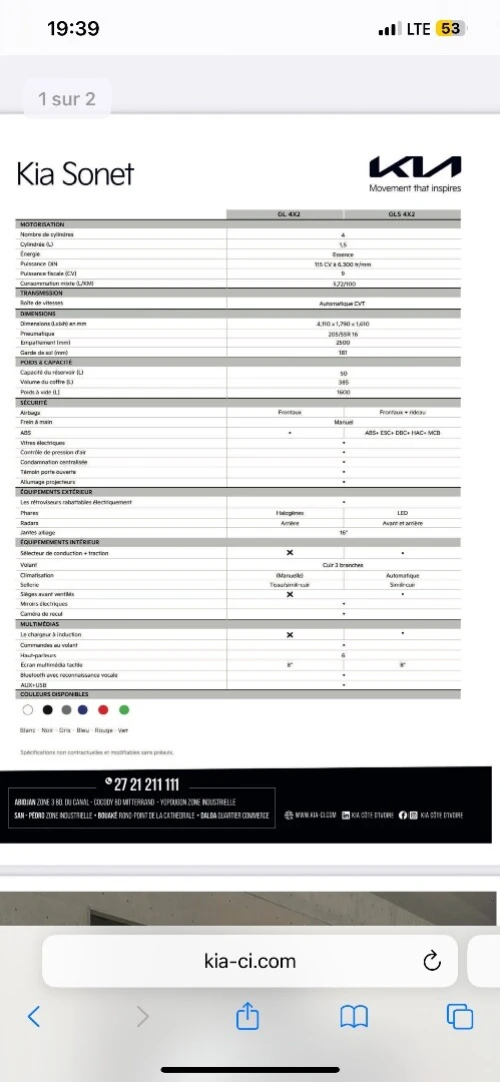Kia Sonet  2025 Full options