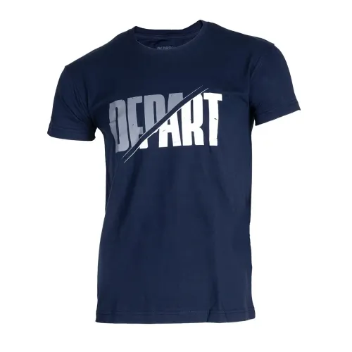 T-SHIRT HOMME DEPART  BLEU MARINE 100% COTON PRINT