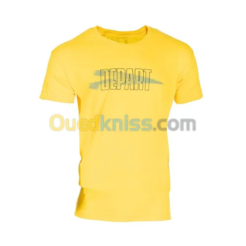 T-SHIRT HOMME DEPART  JAUNE 100% COTON PRINT