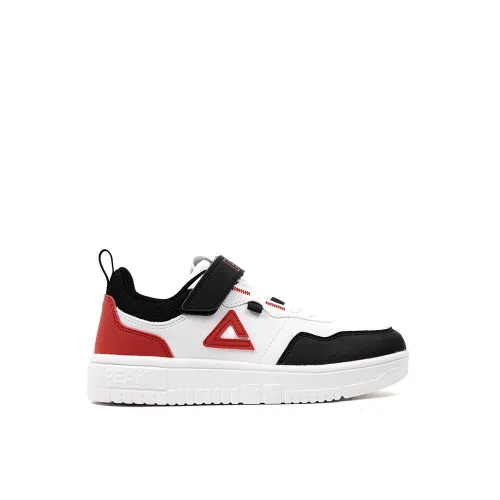 BASKET PEAK GARÇON CUIR BLANC NOIR