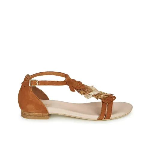 SANDALES ANDRÉ FEMME BRIANA DAIM MARRON