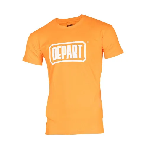 T-SHIRT HOMME DEPART ORANGE 100% COTON PRINT