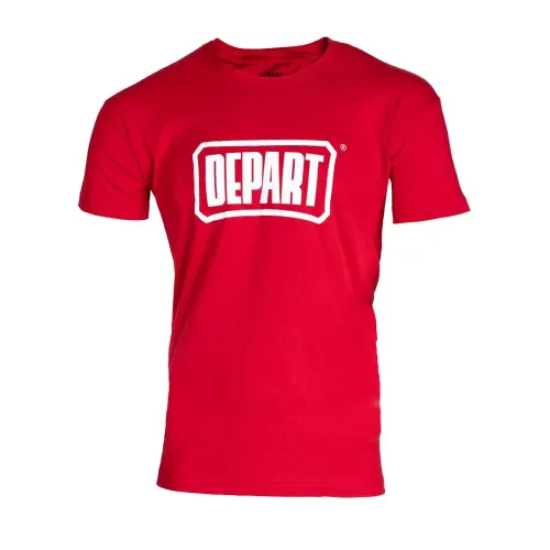 T-SHIRT HOMME DEPART  ROUGE 100% COTON PRINT