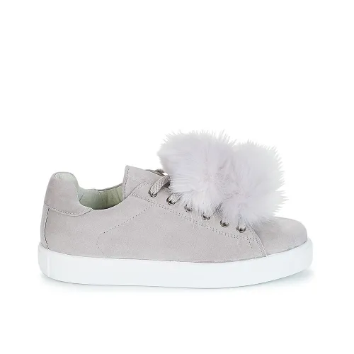 BASKETS ANDRÉ FEMME POMPON DAIM GRIS