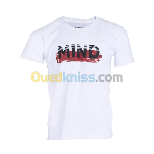 T-SHIRT HOMME DEPART BLANC 100% COTON PRINT