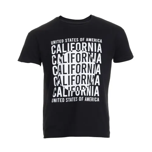 T-SHIRT HOMME DEPART NOIR 100% COTON PRINT