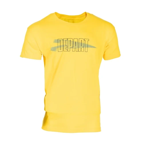 T-SHIRT HOMME DEPART  JAUNE 100% COTON PRINT