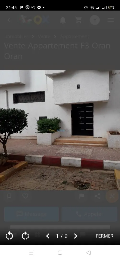 Vente Appartement F3 Oran Oran