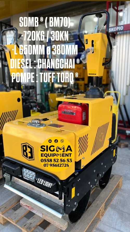 ROULEAU COMPACTEUR A MAIN 2 CYLINDRES / 720KG / SDBM ( BM70 )