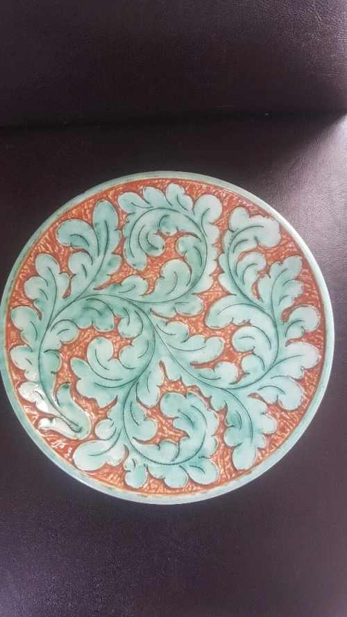 Plat décoratif vintage en céramique signé Azureart Monaco  années 1950