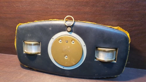 Station météo (Hygromètre, Baromètre, thermomètre) Art déco 40's en laiton et bois LIQUIDATION
