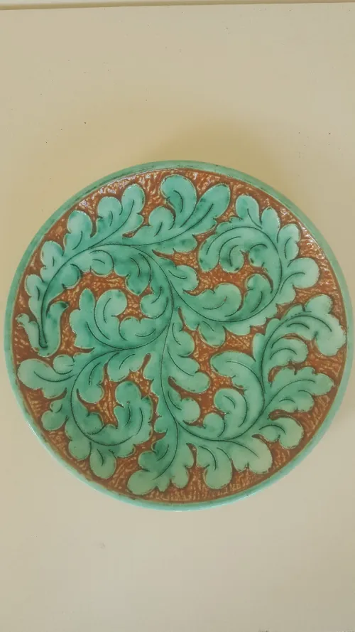 Plat décoratif vintage en céramique signé Azureart Monaco  années 1950