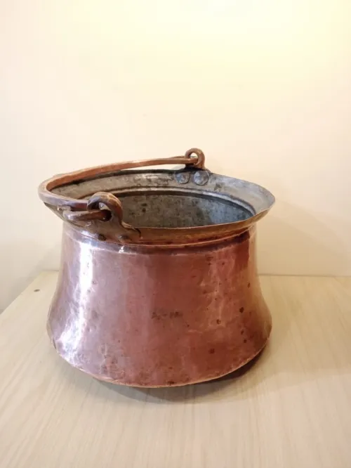 Ancien Chaudron En Cuivre rouge 