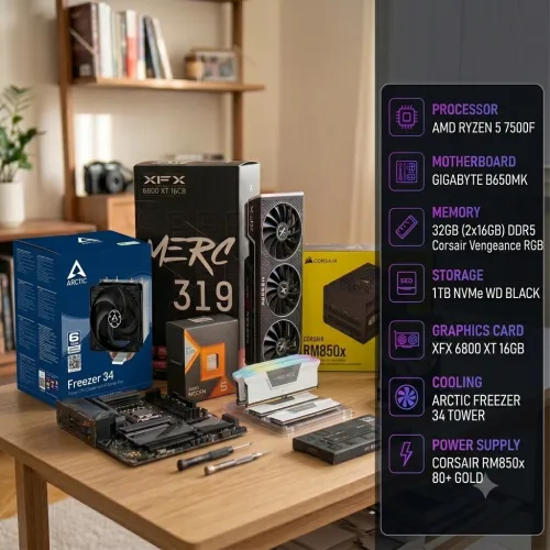 PC Gamer Ryzen 5 7500F - 32gb DDR5 - 6800 XT