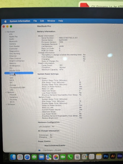 MacBook pro m2 mdm 16GB RAM 256GB