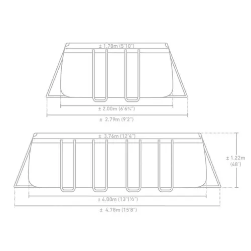 Piscine Prism Frame rectangulaire 400 x 200 x 122 cm|INTEX (F) 
