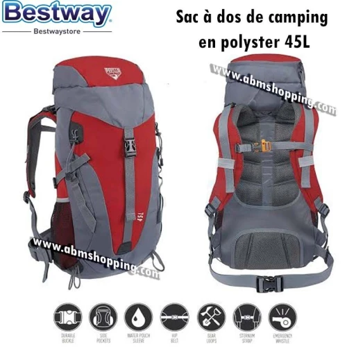 Sac À Dos De Camping En Polyester 45L- Bestway 