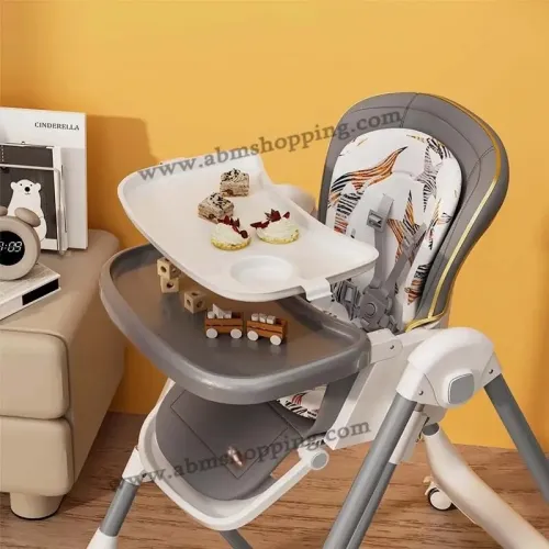 Chaise haute 2en1 balançoire réglable et pliable pour bébé