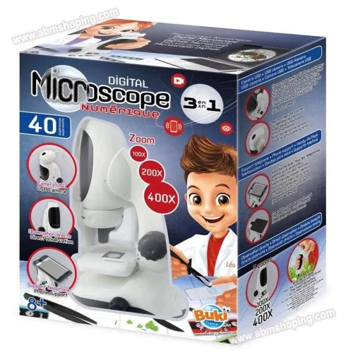Jeux Microscope Digital 50 expériences  Buki France