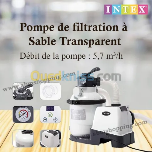 Pompe de filtration à Sable Transparent  Intex