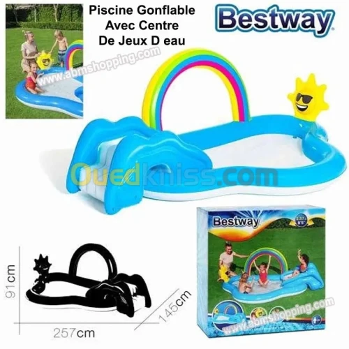 Piscine Gonflable Avec Centre De Jeux D eau Arc en ciel  cm Bestway