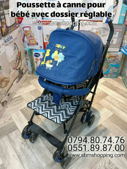 Poussette à canne pour bébé avec dossier réglable