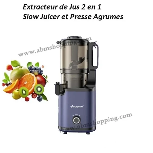 Extracteur de Jus 2 en 1 Slow Juicer et Presse Agrumes | Multismart MS-JC4011