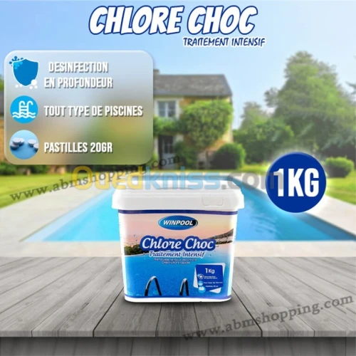 Chlore choc , traitement intensif 1kg | WINPOOL