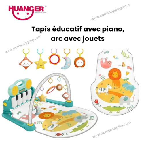 Tapis d éveil éducatif avec piano détachable et Bluetooth