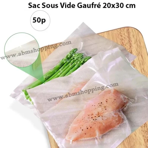 Sac Sous Vide Gaufré 20 30 cm Lot de 50 Pièces