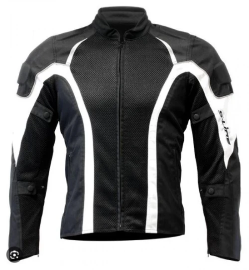 S-LINE - Veste Moto Eté Summer Ventilé - Noir/Blanc Taille M