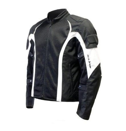 S-LINE - Veste Moto Eté Summer Ventilé - Noir/Blanc Taille M