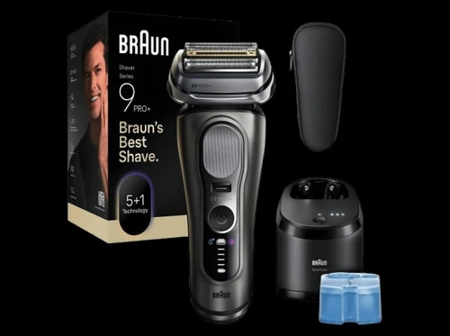 RASOIR Braun Series 9 Pro+ 9655cc Système de rasage 5+1 tête flexible 40 degre 60 min d'autonomie