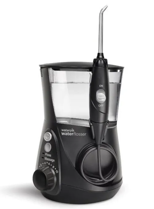Waterpik Hydropulseur Jet Dentaire-7 Embouts10 Niveaux de Pression, Noir Wf662
