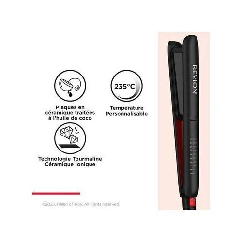 Lisseur Revlon Smoothstay infusé à l'huile de coco , Température réglable,  RVST2211PE