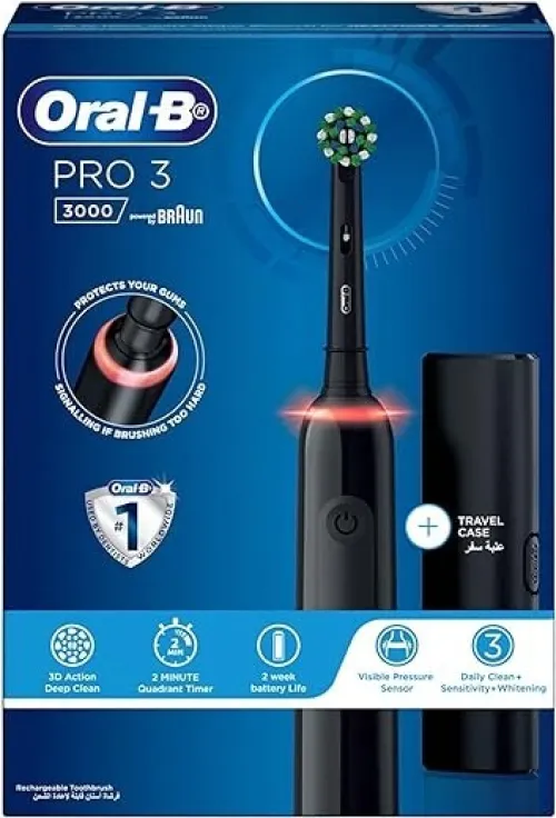 Oral B Pro 3 , 3000 , Technologie oscillante rotative pulsante 03 modes de brossage