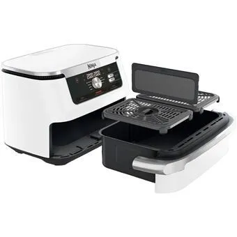 Ninja Friteuse Sans Huile Grand Bac 10,4L Avec Posibilite Separation On Deux Zone AF500 BLANC