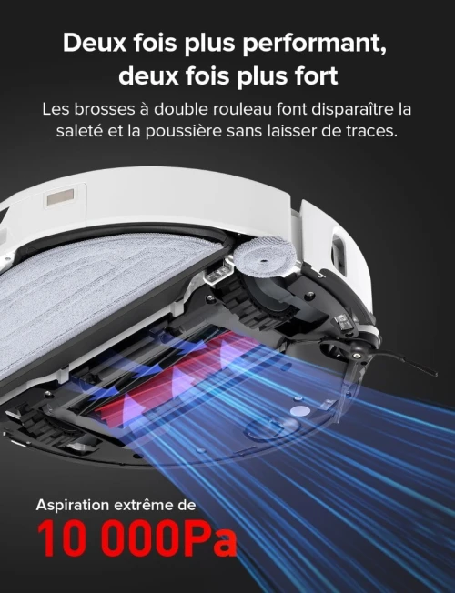 Roborock Robot aspirateur laveur S8 MaxV Ultra avec Station-10000 Pa-3h autonomie