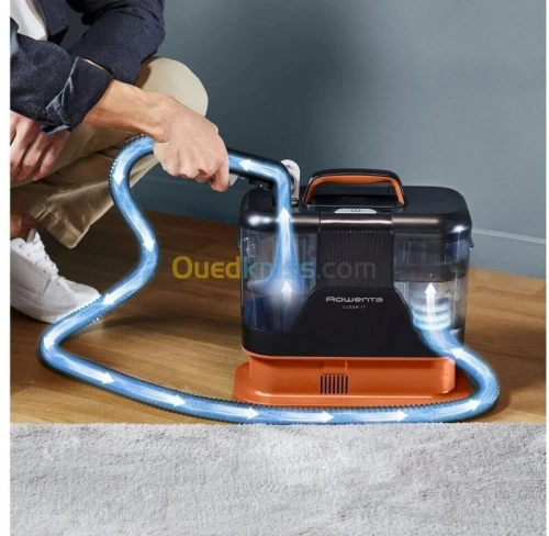 Aspirateur à main Rowenta Shampouineuse textile Clean It IN5011F0-Réservoir eau propre : 1.8 L - Réservoir eau sale : 1.5 L Longueur tuyau 1,75 m - Longueur câble : 5 m