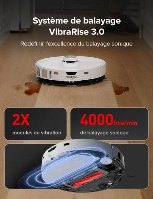 Roborock Robot aspirateur laveur S8 MaxV Ultra avec Station-10000 Pa-3h autonomie