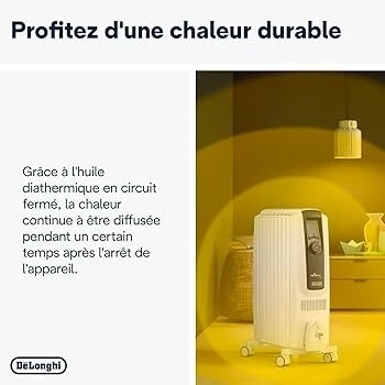Delonghi Radiateur bain d'huile TRD41025 - 2500W - 10 élements - BLANC- Pièces de 75m3