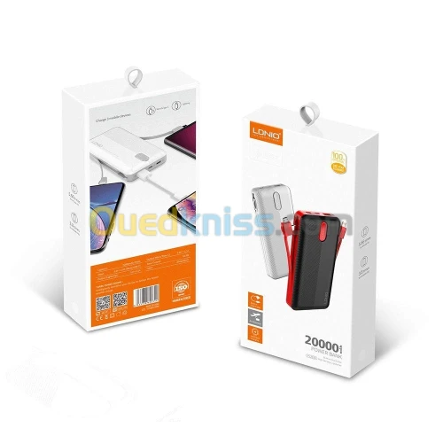 Power Bank 20000 mAh 3EN1 LDNIO PL2014 بنك الطاقة 20000 مللي أمبير 3IN1 LDNIO PL2014