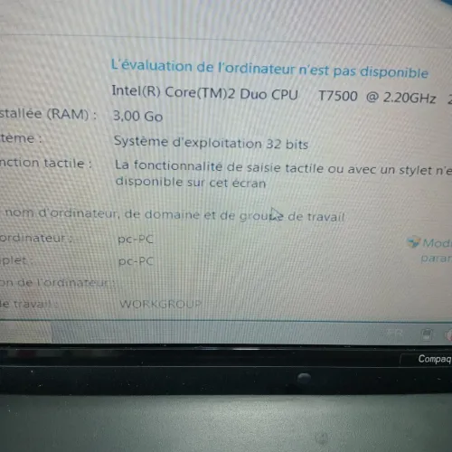 Laptop HP Bon état,  core 02 duo,  500 Go HDD,  03 Go de RAM, 