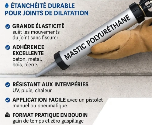 Mastic Polyuréthane Gris COSMO  (Boudin)