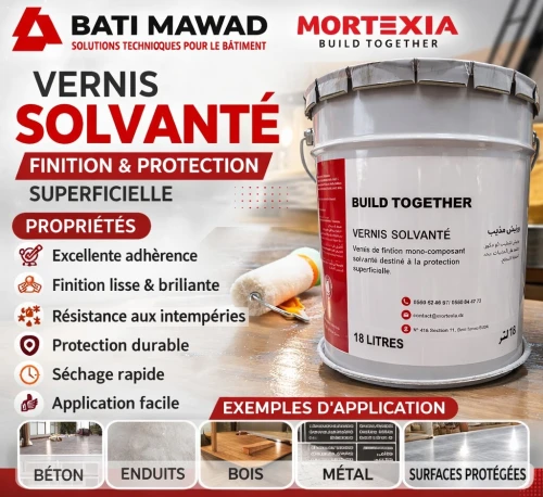 Vernis Mortexia M4000 Acrylique et Vernis Solvanté pour Béton Imprimé/Ciré