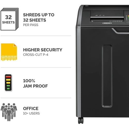 Destructeur de Documents Pro Fellowes 425Ci - Haute Sécurité P-4